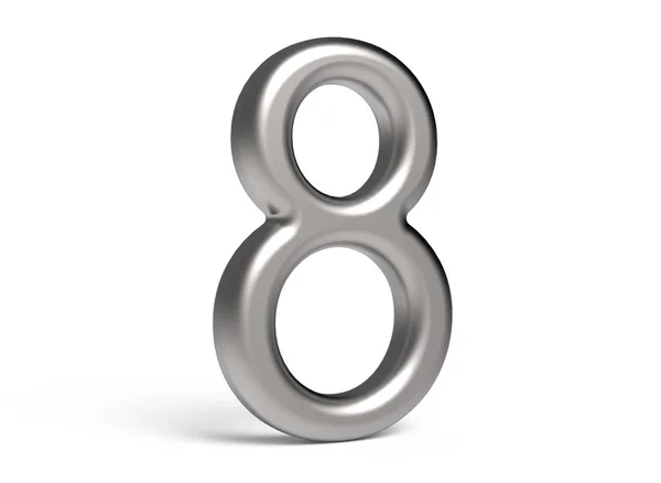 3D renderizar número metálico 8 — Fotografia de Stock