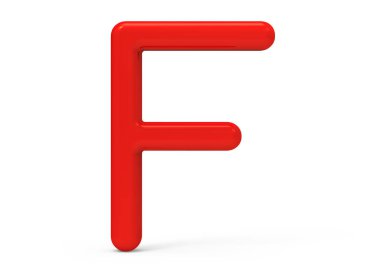 3D render kırmızı alfabe F