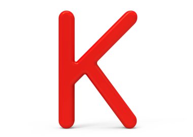 3D render kırmızı alfabe K