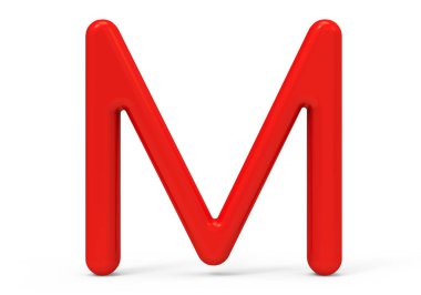 3D render kırmızı alfabe M