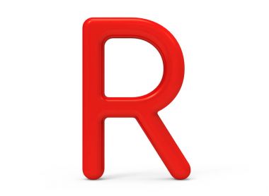 3D render kırmızı alfabesi R