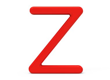 3D render kırmızı alfabe Z