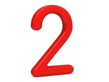 3D render kırmızı sayı 2