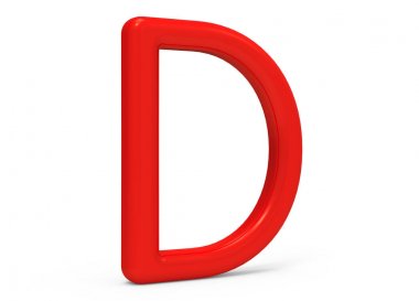 3D render kırmızı alfabe D