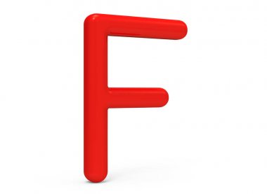 3D render kırmızı alfabe F