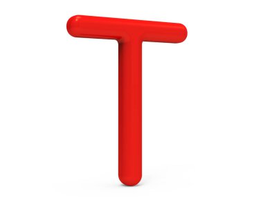 3D render kırmızı alfabe T