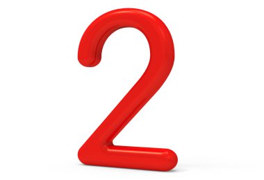 3D render kırmızı sayı 2