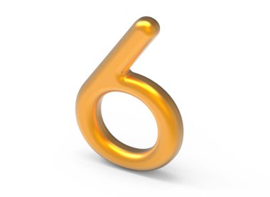 3D render altın sayı 6