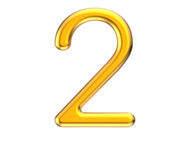 3D render altın sayı 2