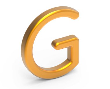 3D render metalik alfabe G