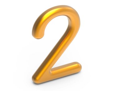 3D render altın sayı 2