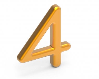 3D render altın sayı 4