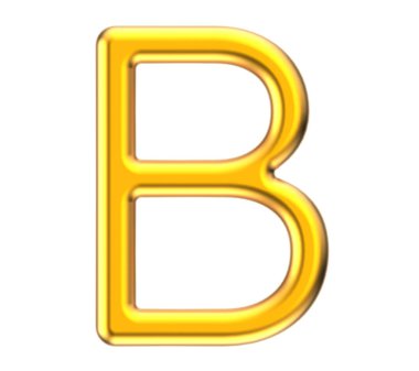 3D render metalik alfabe B