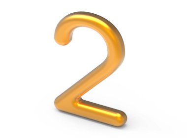 3D render altın sayı 2