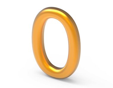 3D render altın sayı 0