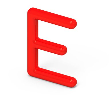 3D render kırmızı alfabe E