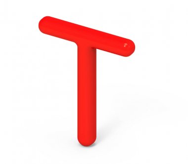 3D render kırmızı alfabe T