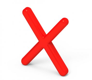 3D render kırmızı alfabe X