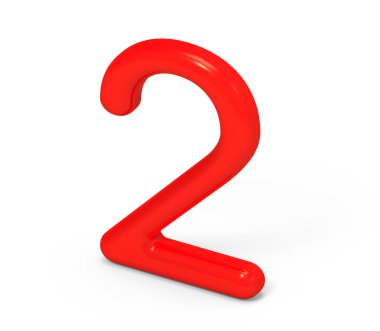 3D render kırmızı sayı 2