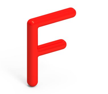 3D render kırmızı alfabe F