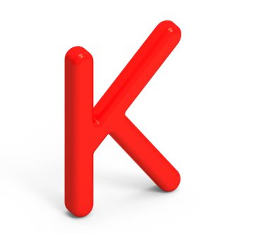 3D render kırmızı alfabe K