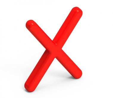 3D render kırmızı alfabe X