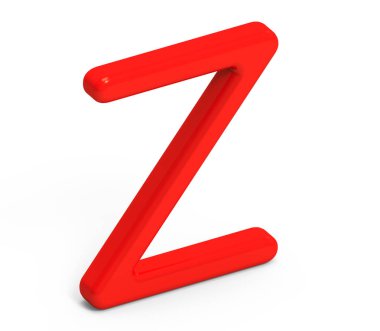 3D render kırmızı alfabe Z