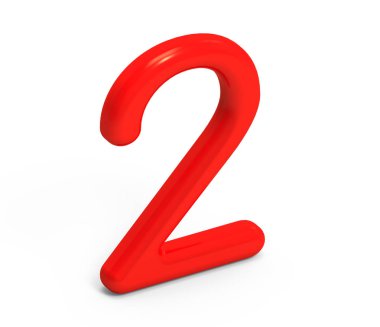 3D render kırmızı sayı 2