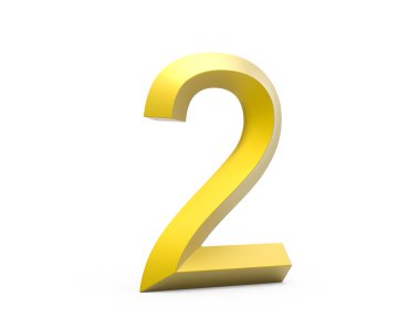 3D render altın eğimli sayı 2