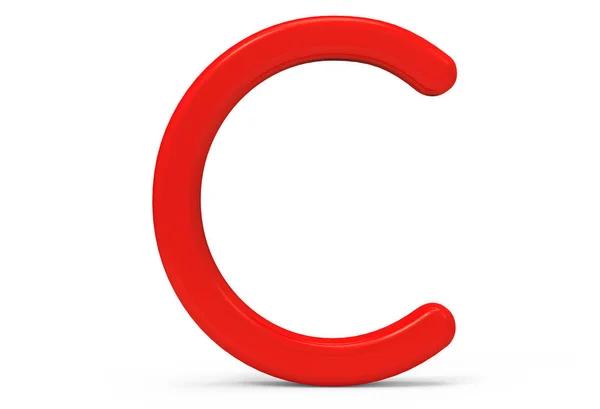3D renderizar alfabeto rojo C — Foto de Stock