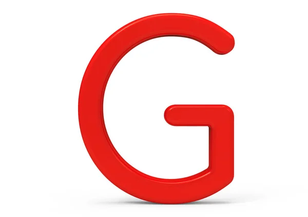 Rendering 3D alfabeto rosso G — Foto Stock