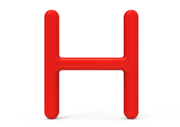 3D render kırmızı alfabe H — Stok fotoğraf