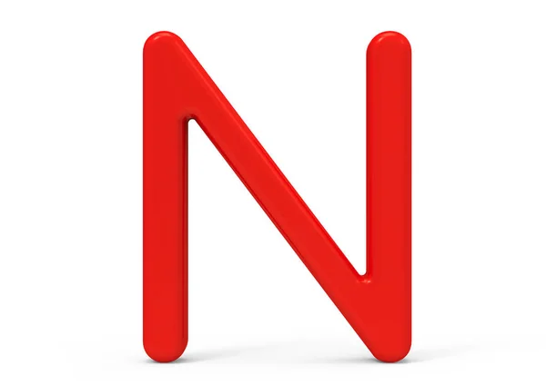 3D renderizar alfabeto rojo N — Foto de Stock