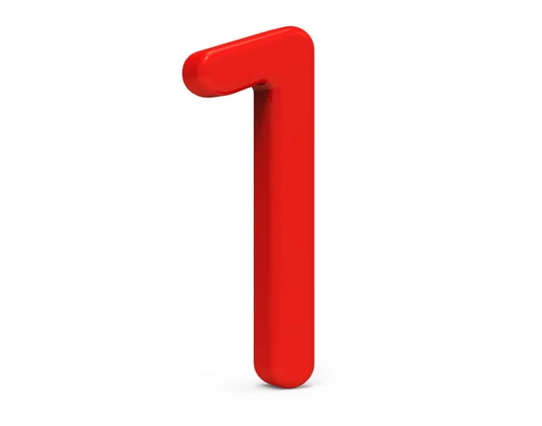 3d 렌더링 빨간색 번호 1 — 스톡 사진