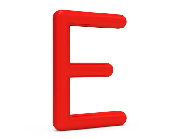 3D render kırmızı alfabe E — Stok fotoğraf