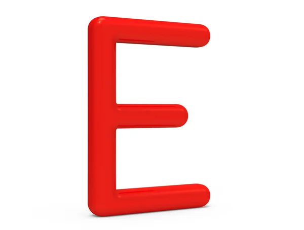 3D rendern rotes Alphabet e — Stockfoto