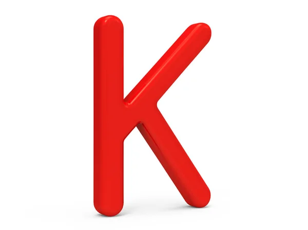 Трехмерный красный алфавит K — стоковое фото
