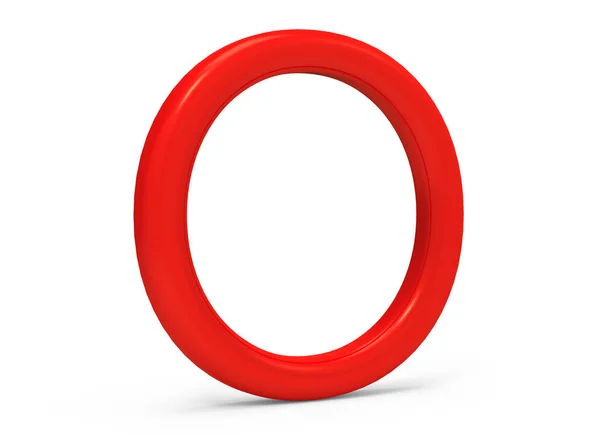 3D vykreslení červené abecedy O — Stock fotografie