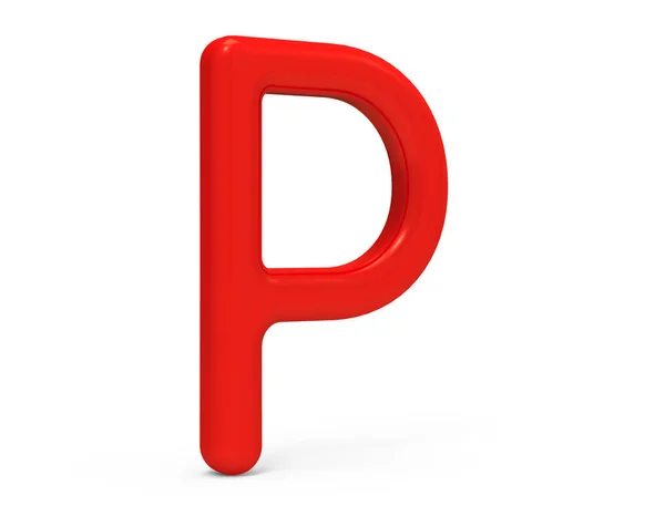 3d rendern rotes Alphabet p — Stockfoto