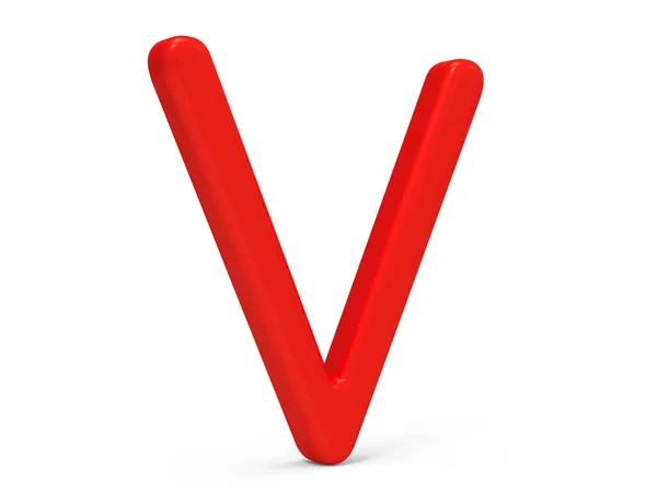 3D renderizar alfabeto vermelho V — Fotografia de Stock