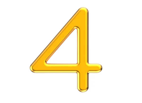 3D renderizar número dourado 4 — Fotografia de Stock
