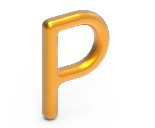 3D render metallic alphabet P — Stock Photo, Image