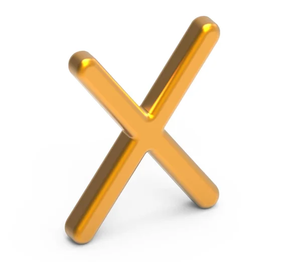Alfabeto metálico de renderizado 3D X —  Fotos de Stock