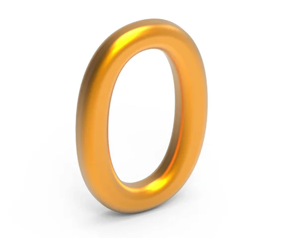 3D renderizar número de oro 0 — Foto de Stock
