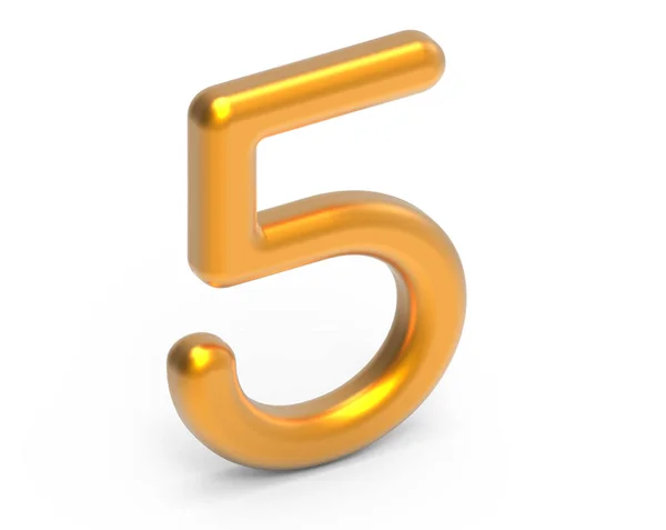 3D render golden number 5 — Stock Photo, Image