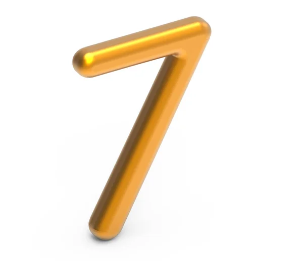3D render golden number 7 — Stock Photo, Image