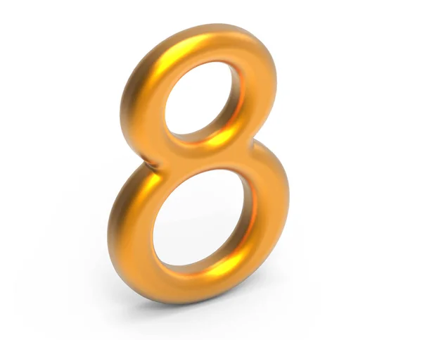 3D render golden number 8 — Stock Photo, Image