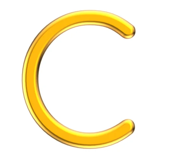 3D renderizar alfabeto metálico C — Fotografia de Stock