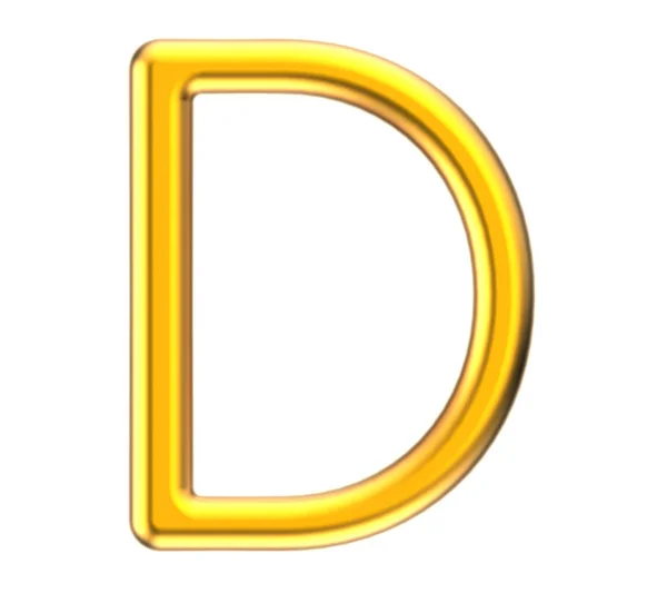 3D render metalik alfabe D — Stok fotoğraf