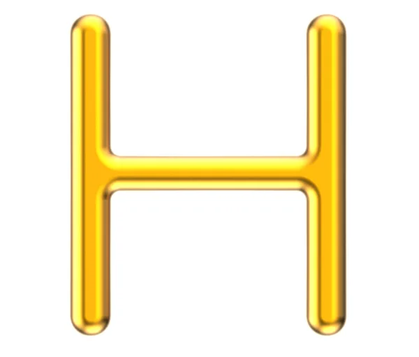3D визуализация металлического алфавита H — стоковое фото